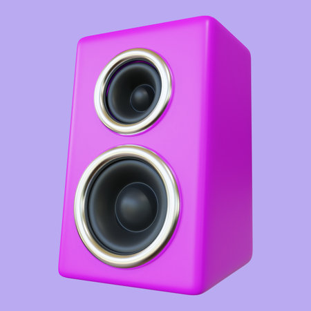 Stylized 3D Sound Speaker Illustration Designの写真素材