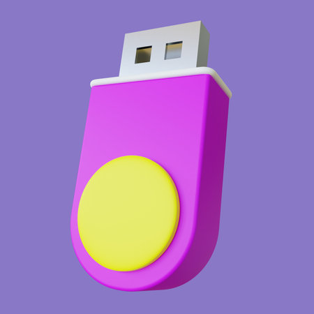 Stylized 3D Multimedia Flashdisk Illustrationの写真素材