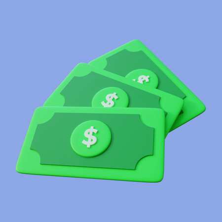Stylized 3D Money Cash Illustrationの写真素材