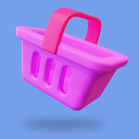 Stylized 3D Shopping Cart Illustrationの写真素材