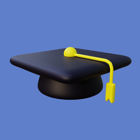 3D Graduation Hat Illustration. Gown 3D Render. suitable for your education related designの写真素材