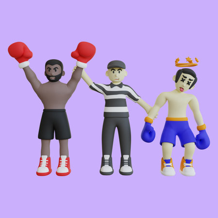 Boxing Championship Winner 3d Illustrationの写真素材