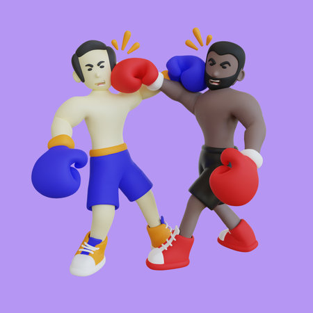 Boxing Championship 3d Character Illustrationの写真素材
