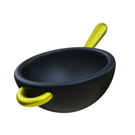 Luxury Frying Pan or Wok 3d Illustrationの写真素材