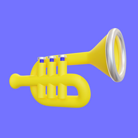 Stylized Trumpet Horn 3d Iconの写真素材