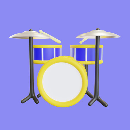 Stylized Drum Set 3d Iconの写真素材