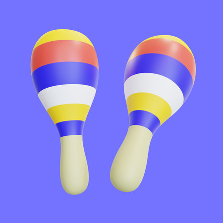 Foto de Stylized Mexican Traditional Maracas 3d Icon - Imagen libre de derechos