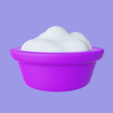 Bucket with Laundry Foam 3d Illustrationの写真素材