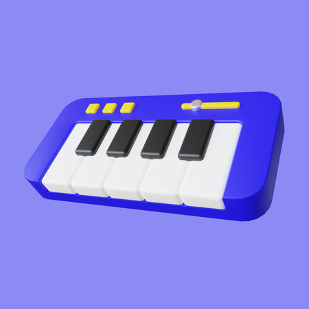Stylized Keyboard Piano 3d Iconの写真素材