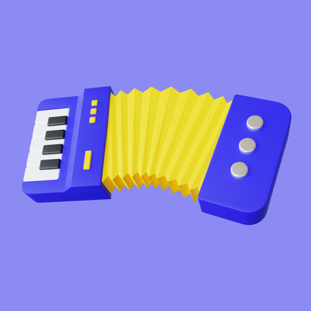 Stylized Instrument Accordion 3d iconの写真素材
