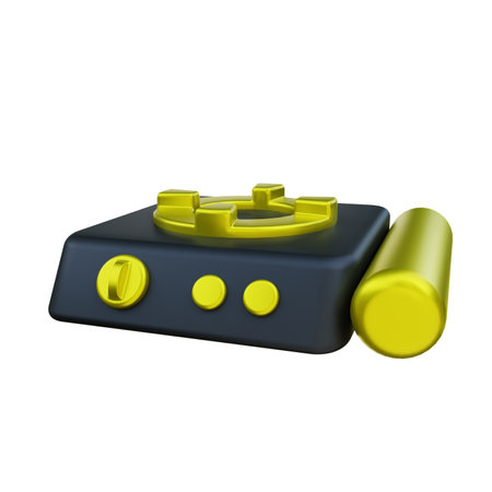 Luxury Gold Gas Stove 3d Illustrationの写真素材