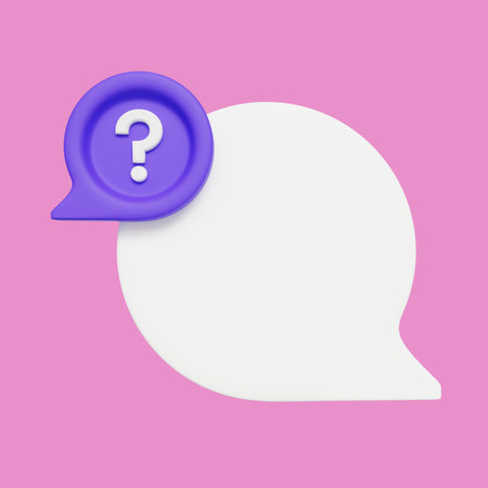 Circle Question and Answer Bubble Chat 3d Illustrationの写真素材
