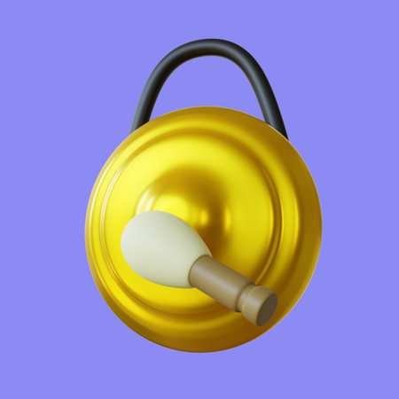 Indonesian Traditional Instrument, Gong 3d Iconの写真素材