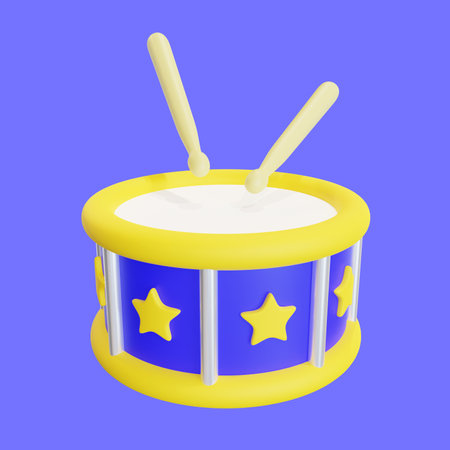 Stylized Snare Drum 3d Iconの写真素材