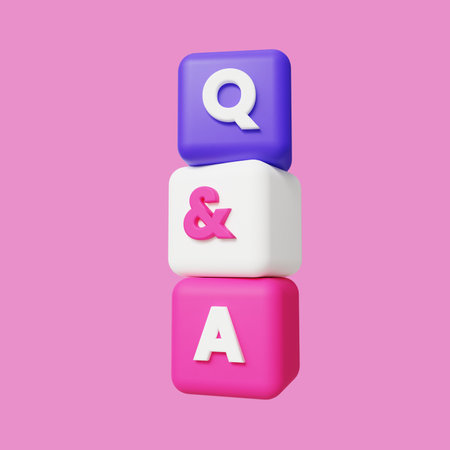 Stacked Question and Answer Cube 3d Illustrationの写真素材