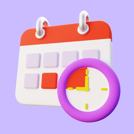 3d Illustration of Deadline Calendar and Clockの写真素材
