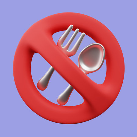 3d Illustration of Ramadan Fasting No Food Signの写真素材