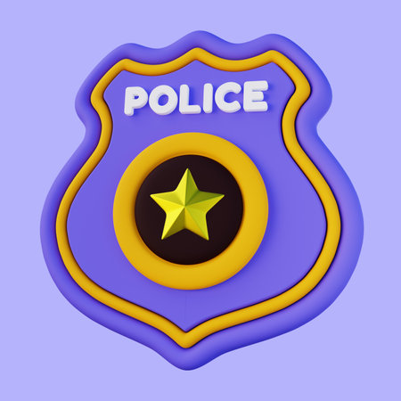 3d Illustration of Police Badgeの写真素材
