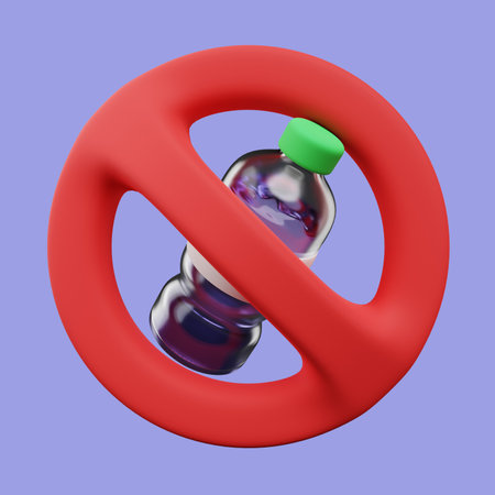 3d Illustration of Ramadan Fasting No Drink Signの写真素材