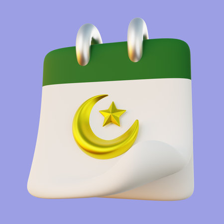 3d Illustration of Ramadhan Month Calendarの写真素材