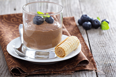 Healthy avocado chocolate puddingの写真素材