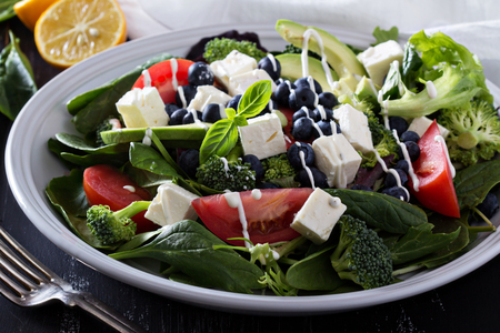 Happy and colorful saladの写真素材
