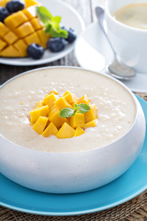 Coconut mango rice puddingの写真素材
