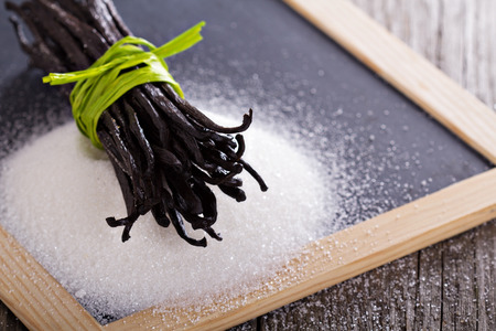 Sugar and vanilla beansの写真素材