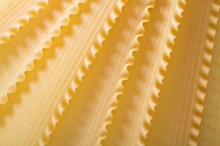 Lasagna sheets pasta background with  pasta shapes
