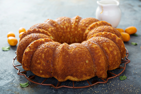 Winter citrus pound bundt cakeの写真素材