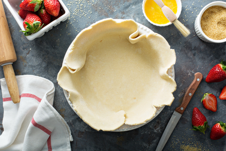 Making strawberry pieの写真素材