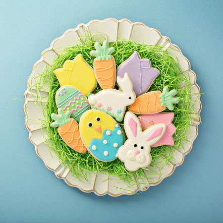 Easter cookies on a big plate