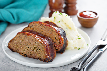 Meatloaf with mashed potatoesの写真素材