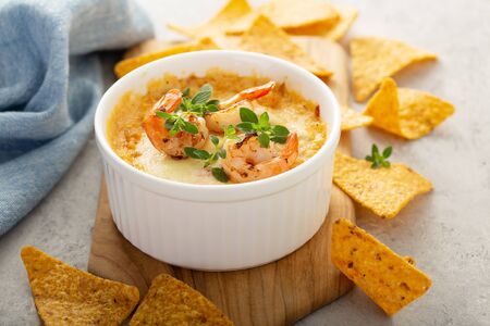 Spicy seafood dip in a ramekinの写真素材