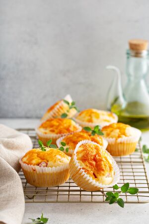 Ham and cheese muffinsの写真素材
