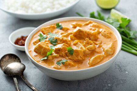 Chicken and cashew red curryの写真素材