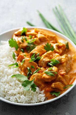 Chicken and cashew red curryの写真素材