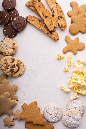 Variety of cookies for Christmasの写真素材
