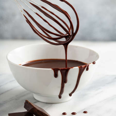 Making chocolate glaze or sauceの写真素材