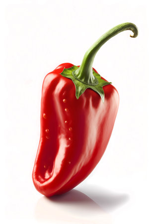 Red chili pepper illustration on white background, generative AIの素材