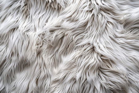 Long hair white fur texture background showing softness and providing copy spaceの素材