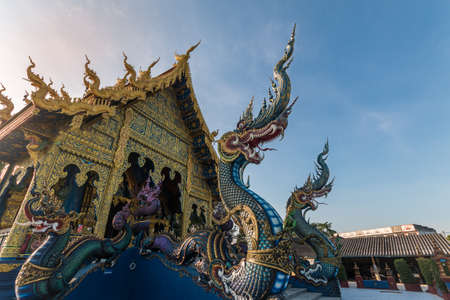 The blue Temple in Chiang Rai Thailandの写真素材