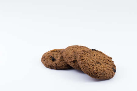 Chocolate chip cookie isolated on white background