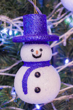 Snowman on the Christmas Treeの写真素材