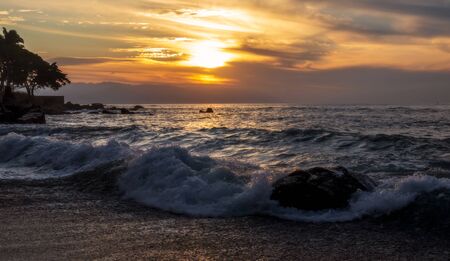Sunset at the rocky beach - Puerto Vallarta, Jalisco, Mexico.