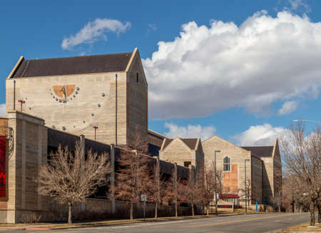Newman Center for the Performing Arts viewed from the street in Denver, Coloradoの写真素材