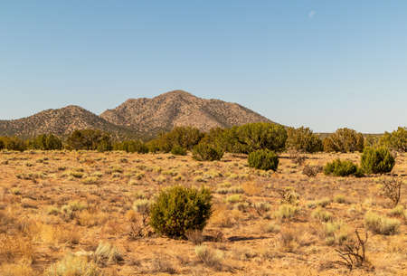 Scenic desert landscape on the Turquoise Trail near Albuquerque, New Mexico.の写真素材