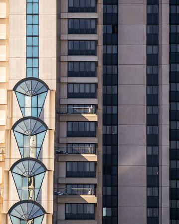 San Francisco, California - October 11, 2021: The San Francisco Marriott Marquis, architectural...