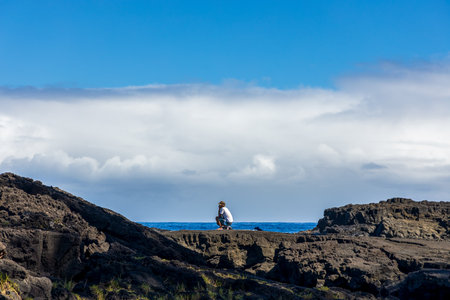 Hilo, Hawaii - November 27, 2021: Richardson Ocean Park on Big Island, Hawaii. People enjoy the beachのeditorial素材