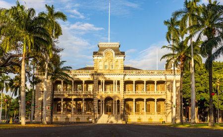 Honolulu, Hawaii - December 3, 2021: Iolani Palace in Honolulu, Hawaiiのeditorial素材